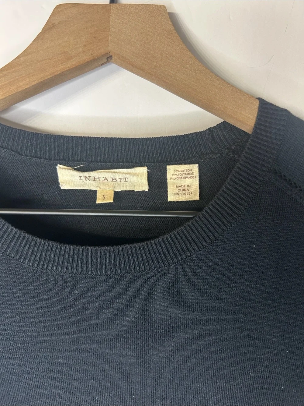 Inhabit Women’s Black Cotton Blend Sweater, Size Small